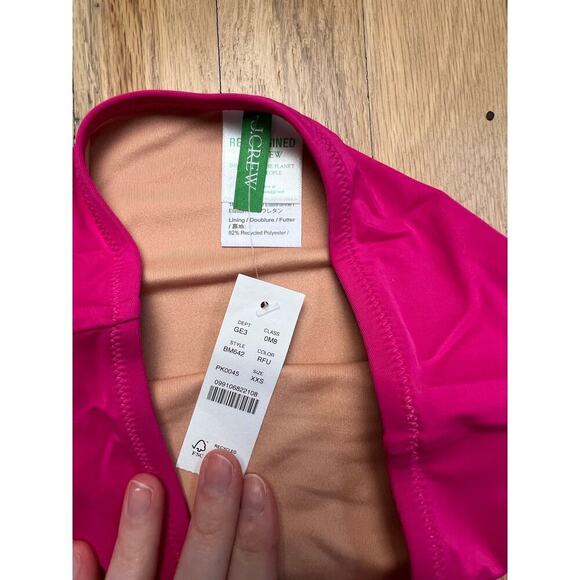 NWT J. Crew High Rise Full Coverage Pink Fuchsia Bikini Bottom Women's XXS BM426 - Picture 3 of 7